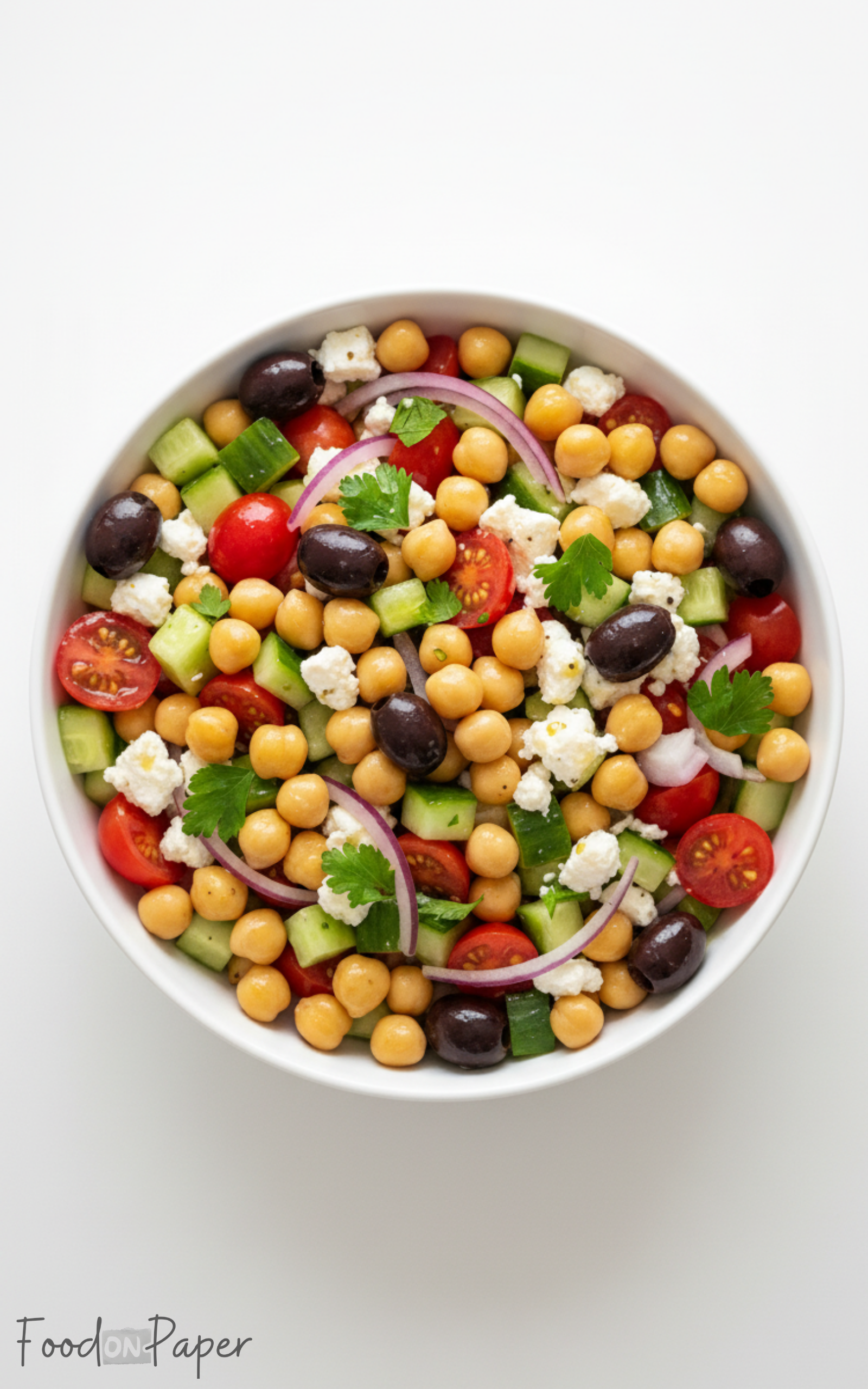 Easy Chopped mediterranean chickpea salad