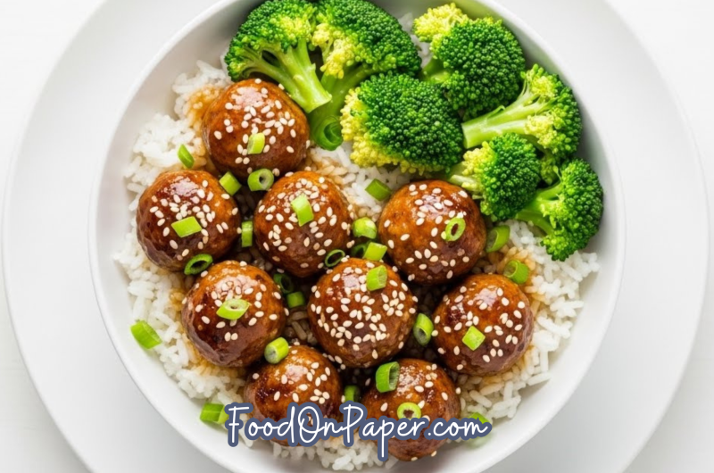 Honey Garlic Meatball Bowls