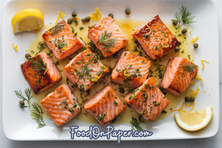 Lemon Garlic Salmon Bites