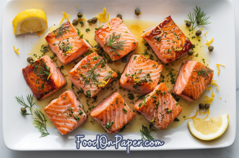 Lemon Garlic Salmon Bites