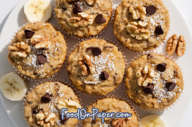 Healthy banana oatmeal muffins