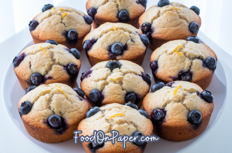 Fluffy Sourdough Blueberry Muffins
